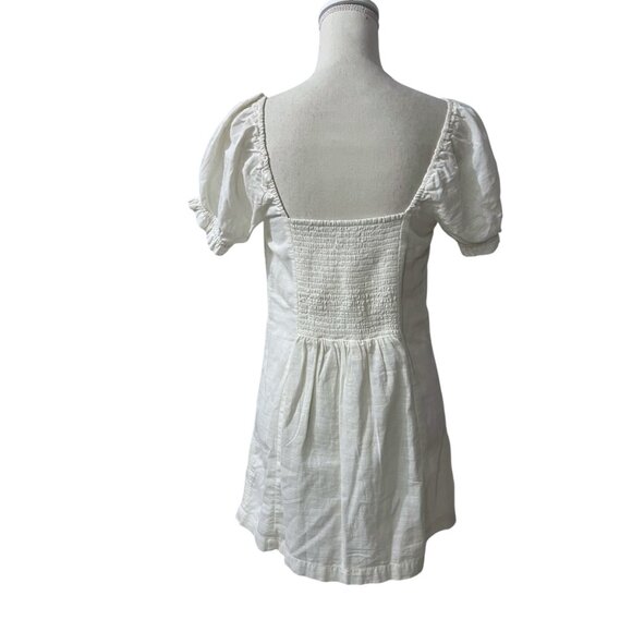 Urban Outfitters White Britney Cottage‎ Regency Corset Milkmaid Mini Dress M - Picture 3 of 13